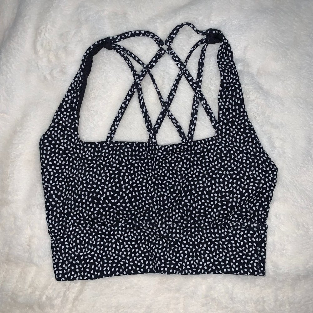 Buffbunny Rosa Sports Bra Black Bossy Print - Size Small